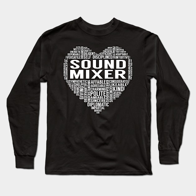 Sound Mixer Heart Long Sleeve T-Shirt by LotusTee